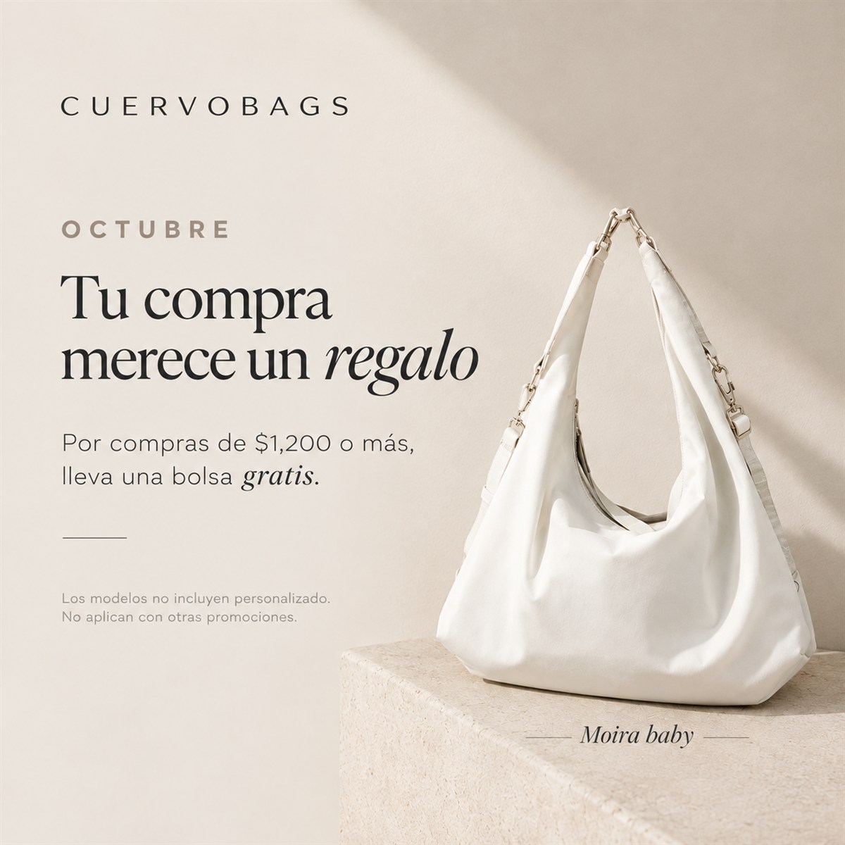 Octubre: por compras de $1,200 o más, lleva una bolsa gratis
