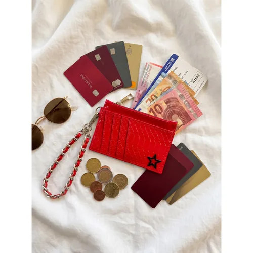 Bolsa Tarjetero Monedero premium personalizada con letras metálicas