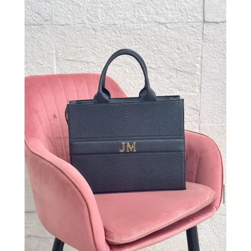 Bolsa Tote Classic Maxi personalizada con letras metálicas